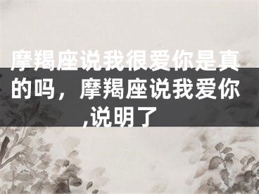 摩羯座说我很爱你是真的吗，摩羯座说我爱你,说明了