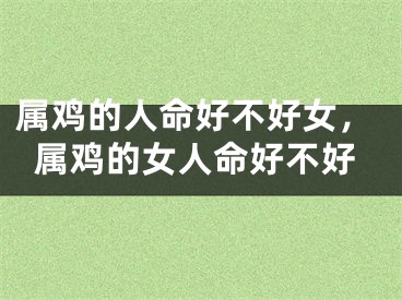 属鸡的人命好不好女,属鸡的女人命好不好