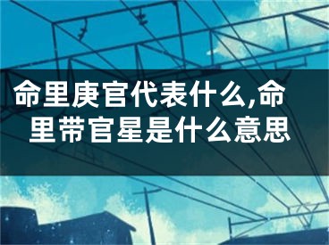 命里庚官代表什么,命里带官星是什么意思