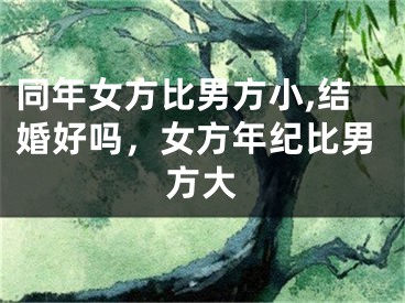 同年女方比男方小,结婚好吗，女方年纪比男方大