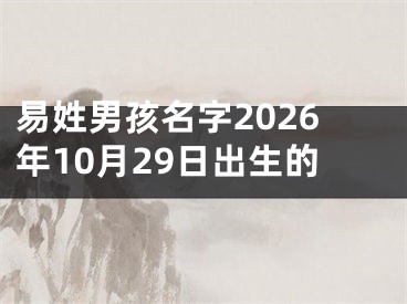 易姓男孩名字2026年10月29日出生的