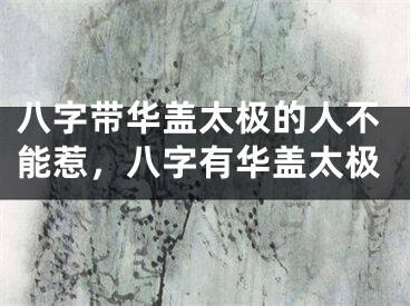 八字带华盖太极的人不能惹，八字有华盖太极