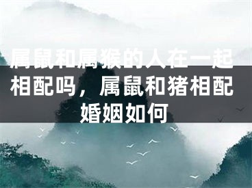 属鼠和属猴的人在一起相配吗，属鼠和猪相配婚姻如何