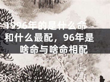 1996年的是什么命和什么最配，96年是啥命与啥命相配