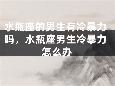 水瓶座的男生有冷暴力吗,水瓶座男生冷暴力怎么办