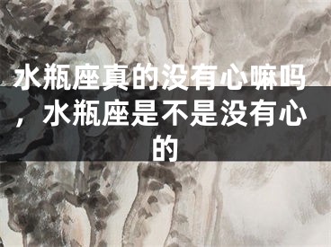 水瓶座真的没有心嘛吗,水瓶座是不是没有心的