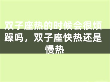 双子座热的时候会很烦躁吗，双子座快热还是慢热