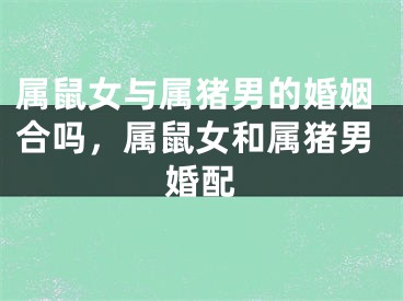 属鼠女与属猪男的婚姻合吗，属鼠女和属猪男婚配
