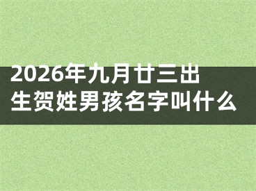 2026年九月廿三出生贺姓男孩名字叫什么