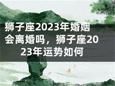 狮子座2023年婚姻会离婚吗,狮子座2023年运势如何