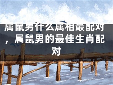 属鼠男什么属相最配对，属鼠男的最佳生肖配对