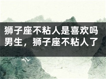 狮子座不粘人是喜欢吗男生,狮子座不粘人了