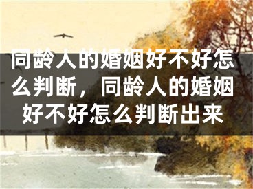 同龄人的婚姻好不好怎么判断，同龄人的婚姻好不好怎么判断出来