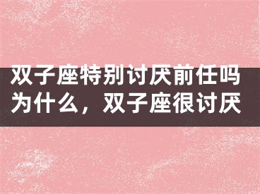双子座特别讨厌前任吗为什么，双子座很讨厌