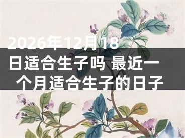 2026年12月18日适合生子吗 最近一个月适合生子的日子