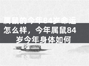 属鼠的今年84岁命运怎么样，今年属鼠84岁今年身体如何