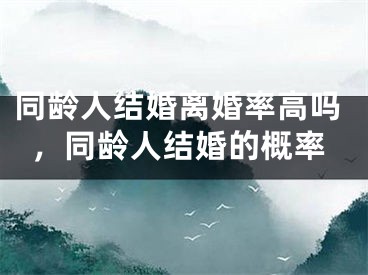 同龄人结婚离婚率高吗，同龄人结婚的概率