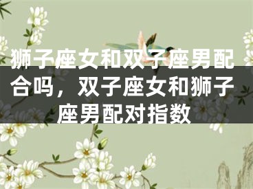 狮子座女和双子座男配合吗,双子座女和狮子座男配对指数