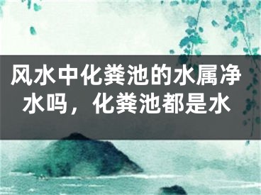 风水中化粪池的水属净水吗，化粪池都是水