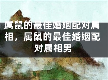 属鼠的最佳婚姻配对属相，属鼠的最佳婚姻配对属相男