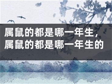 属鼠的都是哪一年生,属鼠的都是哪一年生的