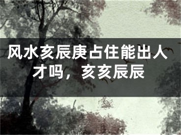 风水亥辰庚占住能出人才吗,亥亥辰辰