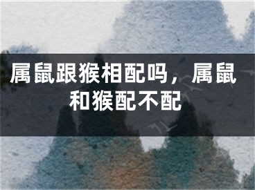 属鼠跟猴相配吗，属鼠和猴配不配