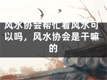 风水协会帮忙看风水可以吗,风水协会是干嘛的