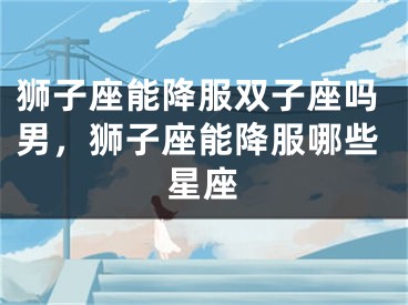 狮子座能降服双子座吗男,狮子座能降服哪些星座