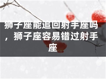 狮子座能追回射手座吗，狮子座容易错过射手座