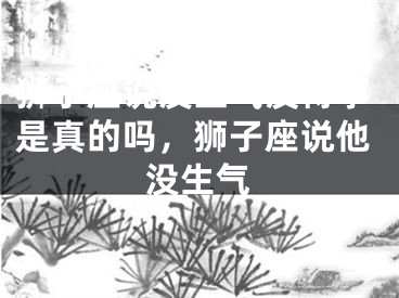 狮子座说没生气没得事是真的吗，狮子座说他没生气
