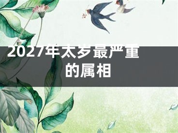 2027年太岁最严重的属相
