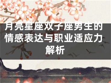 月亮星座双子座男生的情感表达与职业适应力解析