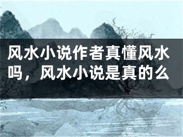风水小说作者真懂风水吗,风水小说是真的么