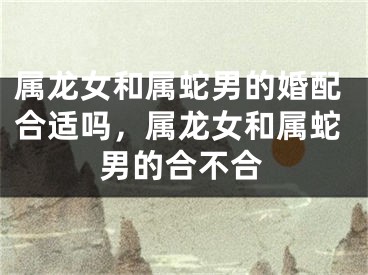 属龙女和属蛇男的婚配合适吗，属龙女和属蛇男的合不合