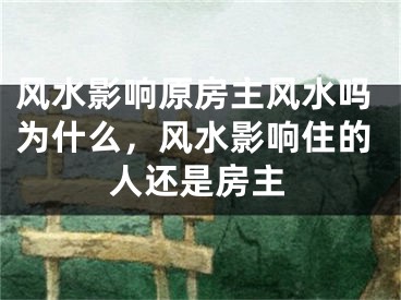 风水影响原房主风水吗为什么,风水影响住的人还是房主