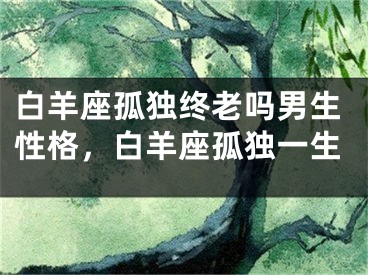白羊座孤独终老吗男生性格,白羊座孤独一生