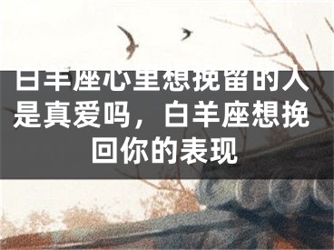 白羊座心里想挽留的人是真爱吗,白羊座想挽回你的表现