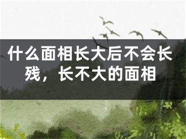 什么面相长大后不会长残,长不大的面相