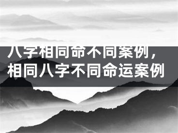 八字相同命不同案例，相同八字不同命运案例