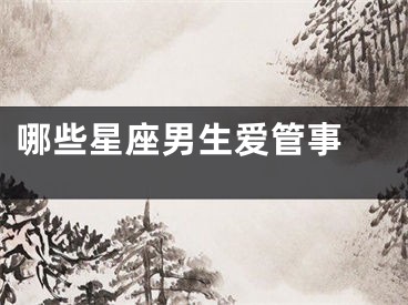 哪些星座男生爱管事 