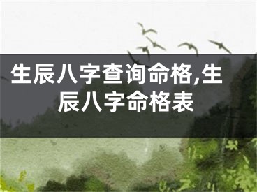 生辰八字查询命格,生辰八字命格表