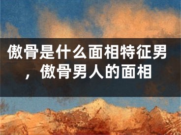 傲骨是什么面相特征男，傲骨男人的面相