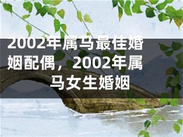 2002年属马最佳婚姻配偶，2002年属马女生婚姻