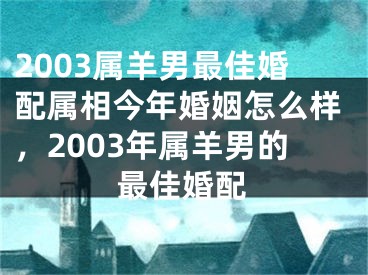 2003属羊男最佳婚配属相今年婚姻怎么样,2003年属羊男的最佳婚配