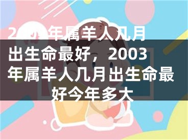 2003年属羊人几月出生命最好，2003年属羊人几月出生命最好今年多大