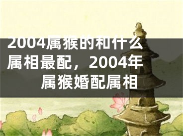 2004属猴的和什么属相最配，2004年属猴婚配属相