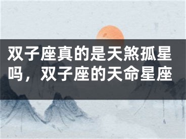 双子座真的是天煞孤星吗，双子座的天命星座