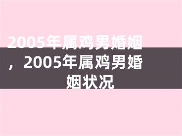 2005年属鸡男婚姻，2005年属鸡男婚姻状况