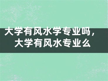 大学有风水学专业吗，大学有风水专业么